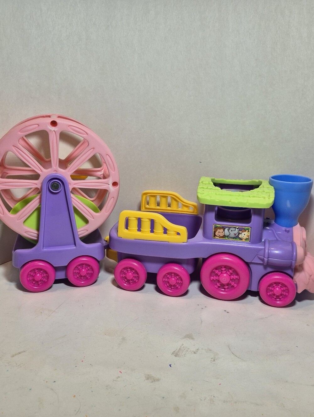 Fisher-Price Little People Pink Zoo Train With Sounds Ferris Wheel HTF 2011